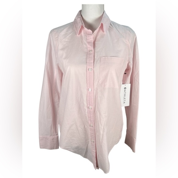 Athleta | NWT! | Marinwood Stripe Back Long Sleeve Button Down Top - Picture 3 of 5